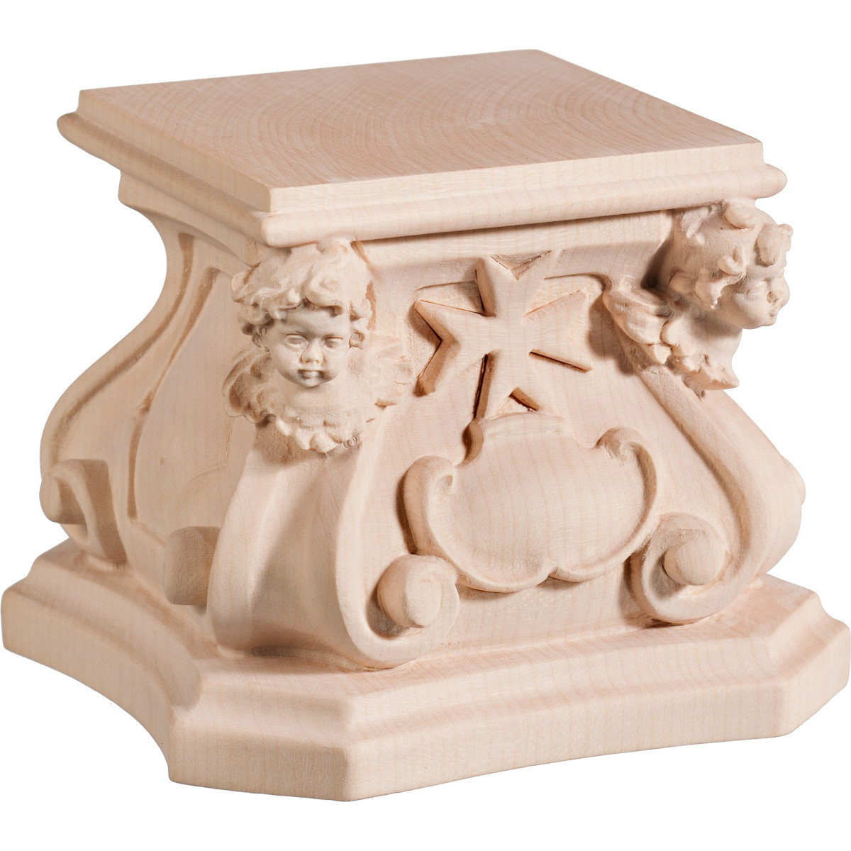 Peana con  cabezas de querubínes